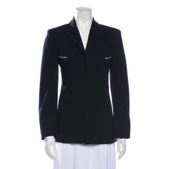 Versus Versace Womens Dark Blue Long Sleeve Blazer Jacket Small 42 IT 6 US - Picture 1 of 8